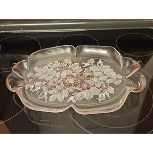 Beautiful Vintage Mikasa Pink Rosella Large Serving Platter  15.5" x  11" x 1.5"